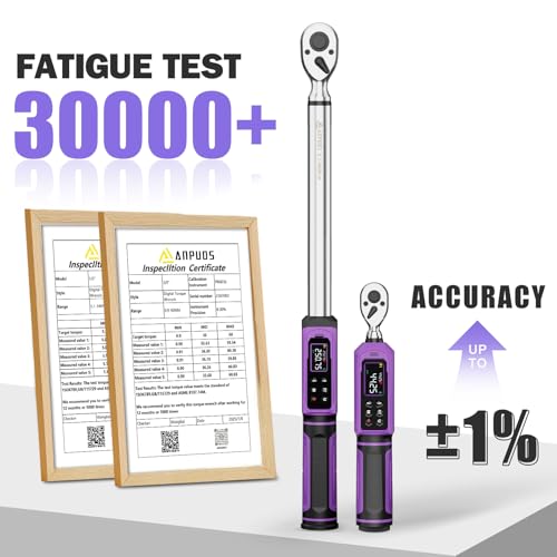 Image of ANPUDS Digital Torque Wrench Set 3 /8 inch & 1 /2 inch Drive, ±1% Accuracy | 0.66-44.25 Ft-lb & 3.76-250.75 Ft-lb, Electric Torque Wrench with Vibration /Buzze /LED Flash Alert, for Car Motor Bike Repair