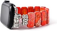 Vista 7 de Natural Stone Imperial Jasper Bracelet Beaded-Bands Compatibe with iWatch Series11 10 9 8 7 6 5 4 3 2 1, Handmade Elastic Stretch Beaded Strap For