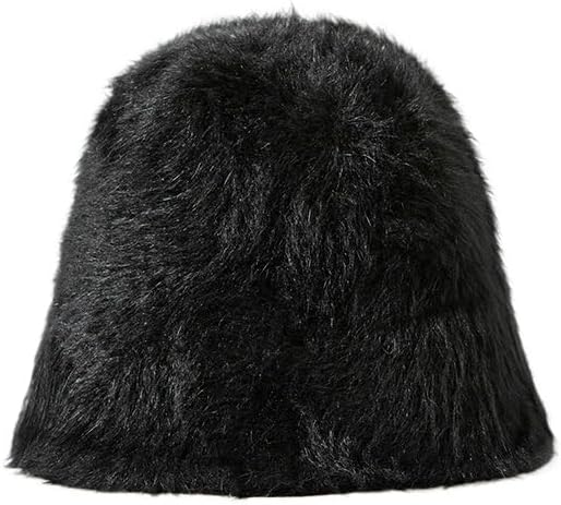 Bucket hat Women's Winter Plush Fashion Warm Thickened face Cover