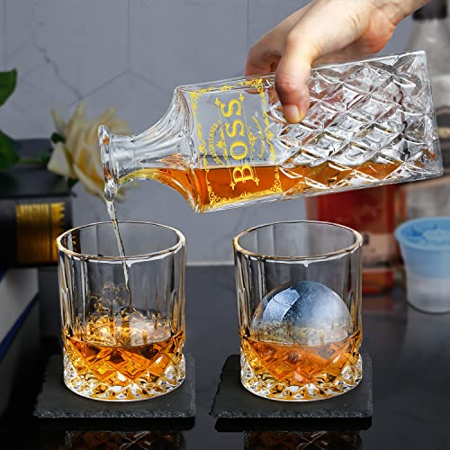 Lighten Life Boss Gifts For Men,Whiskey Decanter Set For Boss In Gift Box,Birthday Gift For Boss,Going Away Gift For Boss,Bosses Day Gift,Boss Appreciation Farewell Gift,Funny Gift For Boss,Manager #TOP5