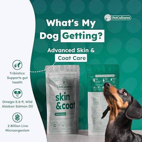 PetCultures Haut- & Fell-Ergänzung, Synbiotische Formel, 2 Mrd. KBE 6 Stämme, 30 Pulverbeutel (Pro Formula)