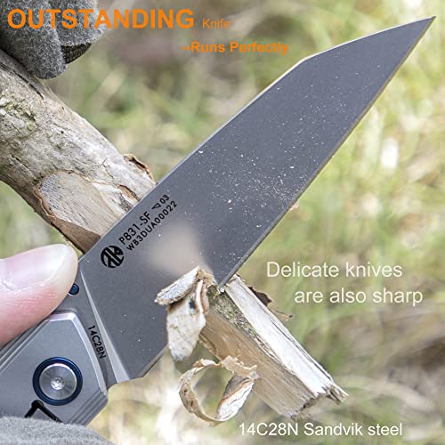Ruike Small Pocket Folding Knife,14C28N,Frame Lock,Ball Bearing Fast Opening,Men Women Edc Tactical Camping Hunting Survival Gravity Microtech Flipper,Belt Clip,3.35 Inch Stainless Steel Blade Harnds,Lightweight Rescue Self Cool Outdoor Gear Tool #TOP2