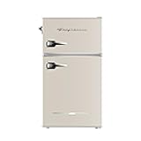 EFR840-Cream EFR840 Retro Mini Fridge with Freezer & Side Bottle Opener-Small 2 Door Refrigerator for Office Bar or College Dorm Room-3.1 Cu Ft (Cream)