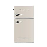 EFR840-Cream EFR840 Retro Mini Fridge with Freezer & Side Bottle Opener-Small 2 Door Refrigerator for Office Bar or College Dorm Room-3&period;1 Cu Ft &lpar;Cream&rpar;