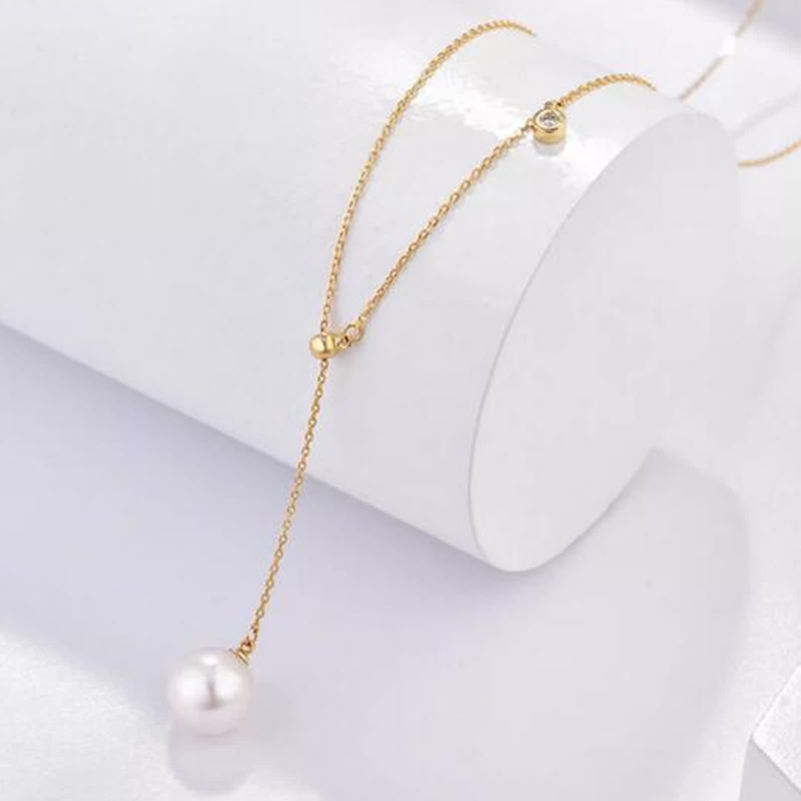 Halskette Anhänger Damen, Modeschmuck Kette Weiß Diamant Echter Schmuck 9K/14K/18K Gelbgold