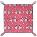 HOHOHAHA Faltbares Würfeltablett aus PU-Leder für D&D, RPG, Tischspiele oder Desktop-Handy, Schlüsselaufbewahrung, pink-blaue Einhörner, Sterne, rosa Hintergrund