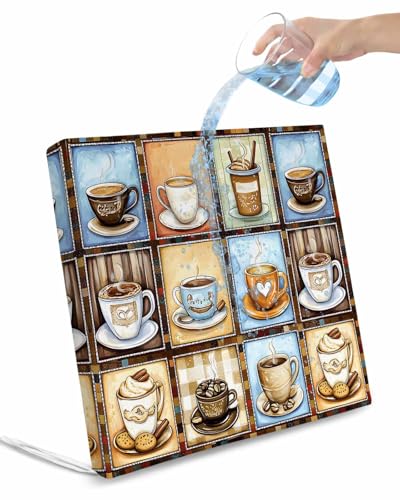 2 Pack Watercolor Coffee Waterproof Cushion Covers with Ties, Outdoor Patio Chaise Lounge Chair Seat Cushion Slip Covers Replacement(Only Cover) Retro Coffee Patchwork 24