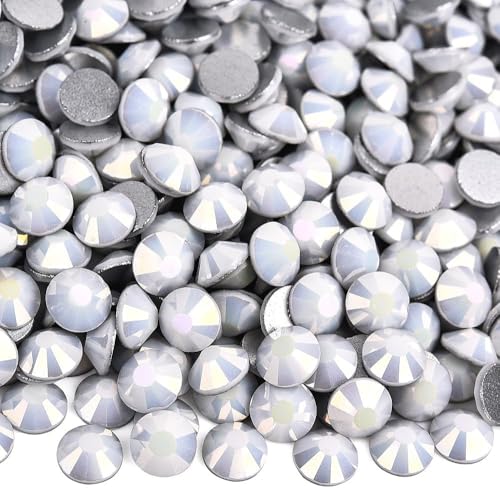 Image of 2880pcs Glass Flatback Rhinestones for Nail Art Crafts, Multi-Size Round Crystal Gems for DIY Decoration 2-4.8mm SS6-20 Starlight White