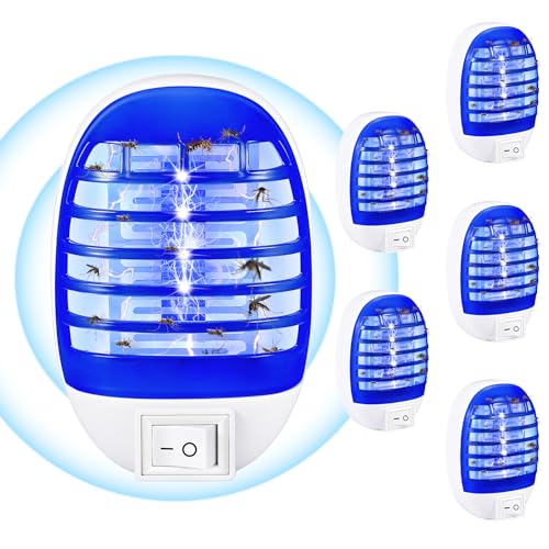 Image of 2026 Plug in Bug Zapper for Indoor Use 6 Pcs, Electronic Mosquito Zappers Indoor Bug Zapper Plug in for Flying Insect Automatic Mosquito Trap with Led Light for Patio, Bedroom, Kitchen, Office