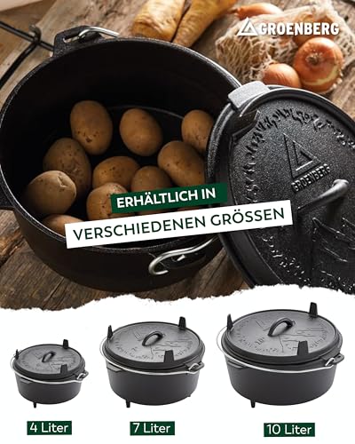 Groenberg Feuertopf Askja Pot 7 L Koch Topf Dutch Oven Camping Outdoor Gusseisen