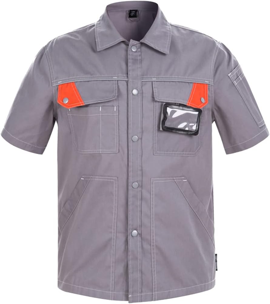 Men Mechanic Workwear Jacket Pants Light Weight Working Clothing Suit Sets Work Pants