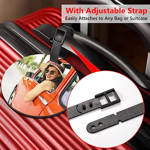 Image of Personalized Luggage Tags for Suitcase Bulk Custom Luggage Name Tags Identifiers with Photo Text Logo Customized Travel Golf Bag Tags with Strap for Women Men