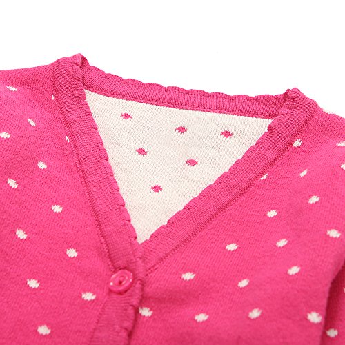 Richie House Little Girls' Cardigan Sweater with Matching Buttons Size 12M-4 RH08424