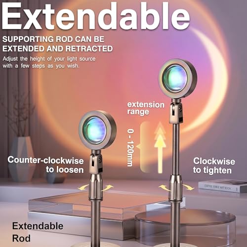 Generic Multicolor Sunset Projector with 360 Rotation & App Control — view 5