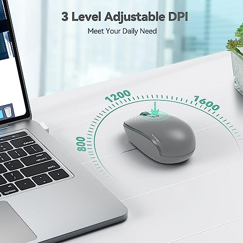 Image of TECKNET Wireless Mouse for Laptop, 2.4GHz USB Mini Cordless Mouse Small Portable Computer Mouse, 1600 DPI,18 Months Battery Life, Compatible with PC, Mac, Laptop, Chromebook