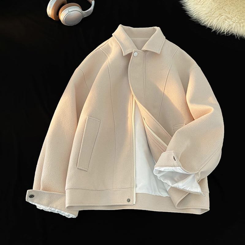 Men's Jacket Short Casual Lapel Fall Winter Workwear Slim Fit Coat4