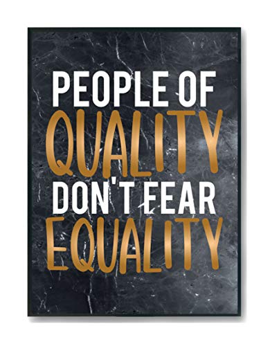 Hippowarehouse People of Quality don't fear Equality - Feminist Printed Poster A4 Wall Art Design Classroom Room Gym Office Décor