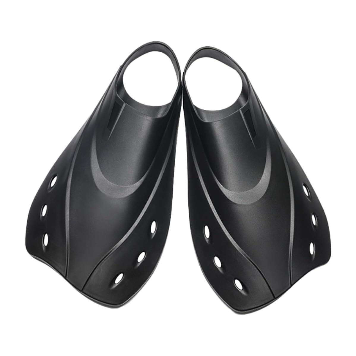 SHERCHPRY Pinne Regolabili per Immersioni e Snorkeling Atmosfera Estiva, Pinne da Allenamento per Nuoto Uomo e Donna in Materiale Nero, Leggere e Resistenti