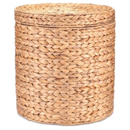 Decorasian Wäschekorb mit Deckel aus Wasserhyazinthe – Aufbewahrungskorb groß - Korb Hocker 42cm x H=44 - Fußhocker - Korb für Decken, Spielzeug und Wäsche Decorasian Wäschekorb mit Deckel aus Wasserhyazinthe – Aufbewahrungskorb groß - Korb Hocker 42cm x H=44 - Fußhocker - Korb für Decken, Spielzeug und Wäsche