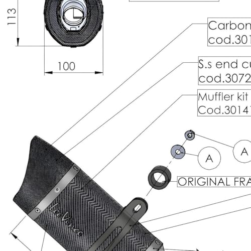 Soporte de escape LeoVince para Kawasaki Z H2 en acero inoxidable 4