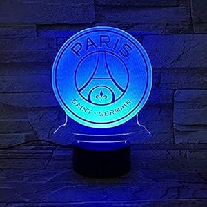 Paris Saint Germain Voetbal Club LED Nachtlampje 3D Illusie Kinderen League PSG Voetbal Logo Nachtlamp Tafellamp…
