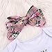 Honykids 3PCS Newborn Baby Girl Romper Jumpsuit Bodysuit +Pants Shorts+Headband Outfit Set
