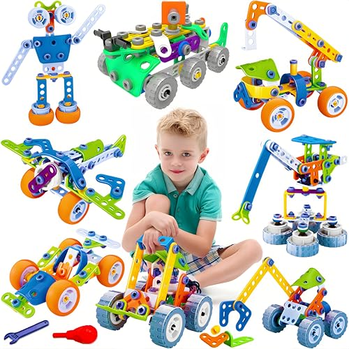 Image of 11 in 1 STEM Kits Building Toys for Kids Ages 4-8 5-7, Stem Toys for 4 5 6 7 8 Year Old Boy Birthday Gift, Educational Construction Set for Boys 4-6 6-8 5-8, Creative Learning Engineering Game