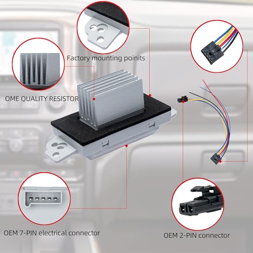 Image of Blower Motor Resistor,Nikimotorsport Blower Resistor Compatible with 2003-2007 Chevy & GMC,Resistors Replace OE# 15-81773,89018778, 89019351,22754990