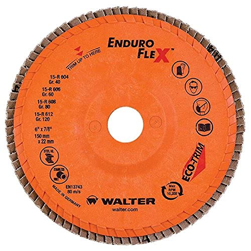 Walter 15R608 Enduro-Flex Flap Disc [Pack of 10] Type 29 - Zirconia Alumina Blending Disc with Easy Cut Eco Trim Backing for Surface Preparation