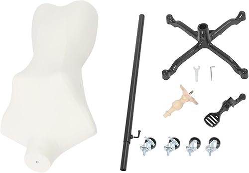 Miniatura 7 de REHOUPTU Forma de vestido ajustable, maniquí de costura femenina, base de modelo de cuerpo rodante móvil, ruedas desmontables, soporte de exhibición