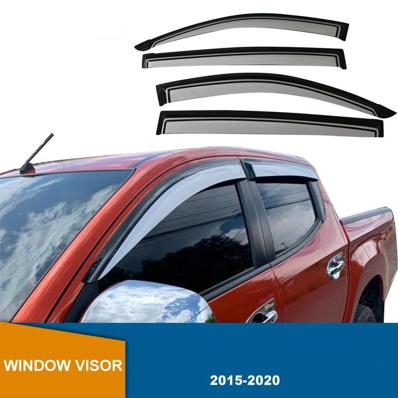 Deflectores Viento Deflector Lluvia Ventana Contra La Lluvia Para Para Triton MQ MR L200 2015-2021 Visera Ventana Puerta Protector Contra Lluvia Viento Deflectores Ventanas Laterales(Sliver)