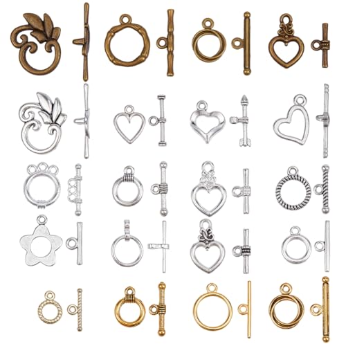 SOFPLATE 1 Box 120 Sets 20 Styles Tibetan Toggle Clasp