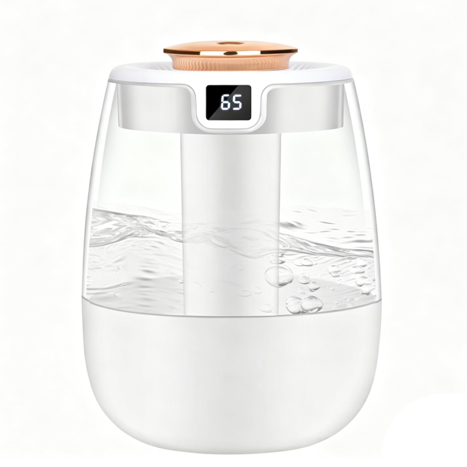 1.3L Cool Mist Humidifier for Bedroom, Type-C Powered Air Humidifier with Dual Nozzle, Digital Humidity Display, Night Light, Whisper-Quiet, Auto Shut-Off for Home, Nursery, Plants & Office