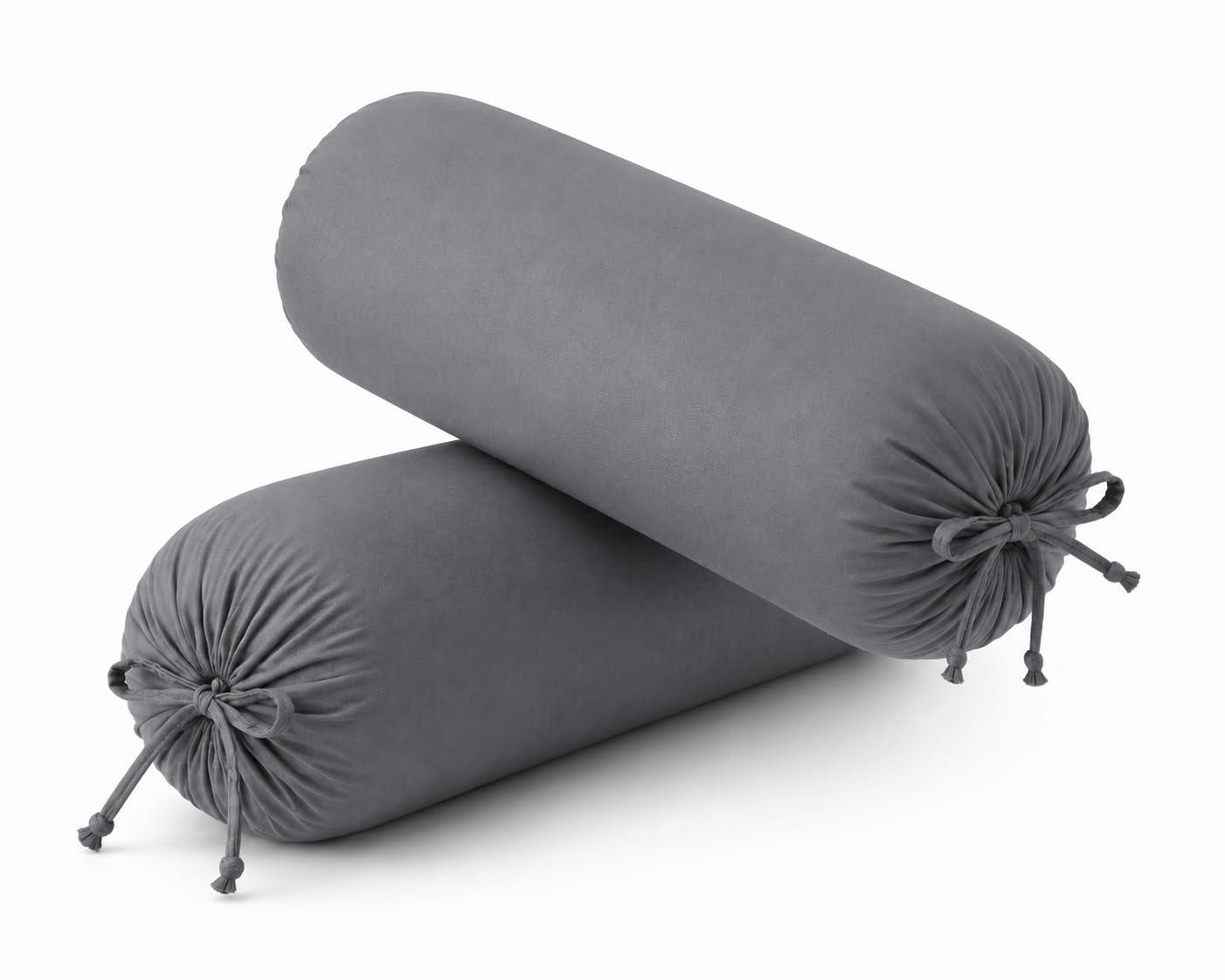 5 x 18 Inch Bolster Pillow Pack of 2 | Small Round Cylindrical Cushion | Soft Microfiber Filled Support Pillow for Neck, Back & Knees | Side Sleeper Pillow | White-image-15