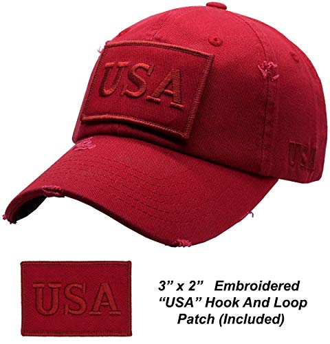 Image of Antourage American Flag Unisex Baseball Hat for Men and Women | USA Flag Mesh Snapback Flat Visor Cap + 2 Patriotic Patches
