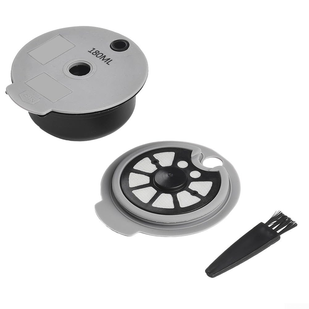 Filtro de cápsulas de café reutilizable para máquinas Bosch, cápsula de café con tapa de silicona y cepillo de limpieza, malla densa para un sabor rico