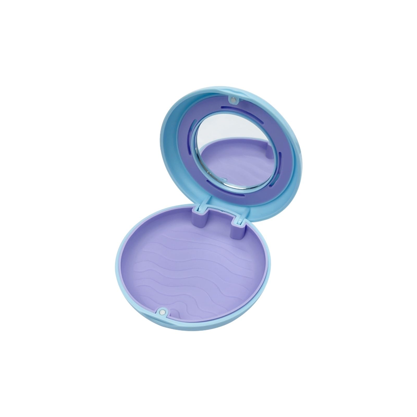TRRYUIP Retainer Case 1pc Retainer Box With Vent Holes False Teeth Storage Dental Orthodontic Invisible Braces Aligner Case(Blue-purple-mirror)
