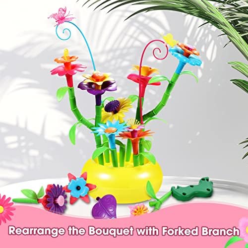 Seagoal Flower Garden Building Toys for 3 Year Old | 140pcs Flower Building Kits | Girls Toys Age 3+ Flower Bouquet Toys for 3 4 5 Year Olds Girls