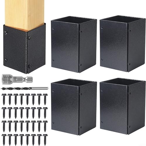 Cubierta de poste ajustable de acero inoxidable para estructuras de madera, se adapta a postes de 3, 3 a 6 pulgadas, resistente a la intemperie y a los arañazos (A)