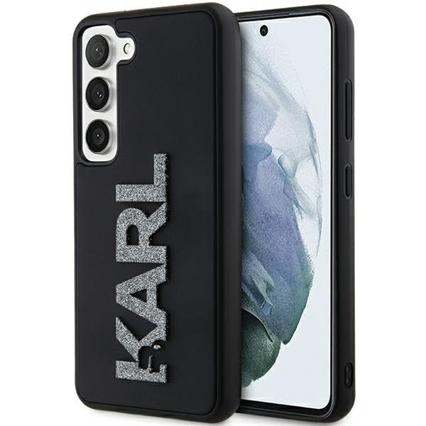 CG MOBILE Karl Lagerfeld KLHCS23M3DMBKCK Coque Rigide pour S23+ S916 Noir 3D Rubber Glitter Logo