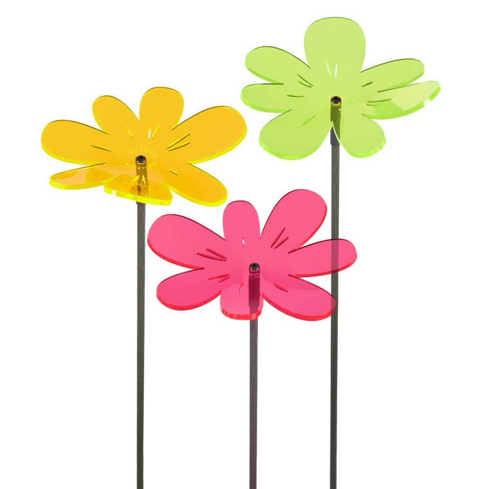 Cazador-del-sol - das Original | NEA tres – Medio - Wavy | 3 Stück | geschwungener Sonnenfänger kunterbunt | Durchmesser 15 cm | Höhe 120 cm