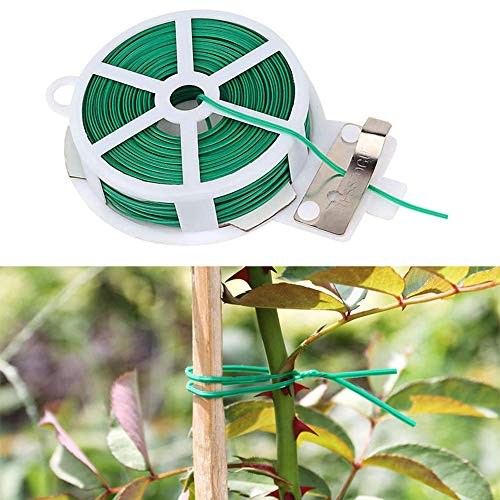 YIZHEN Garden Plant Twist Tie, 164 feet (50m) Multi-Use Plant Twist Ties Reel with Cutter for Garden Plants Support, Office & Home Cable Organizing