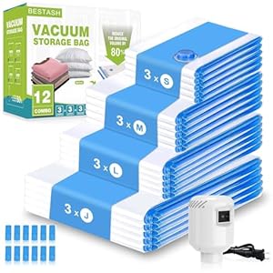 Bestash Vakuumbeutel 12 Stück mit Pumpe