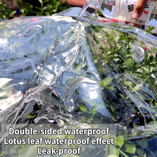Lona impermeable transparente 100x120 cm con ojales para exterior 5