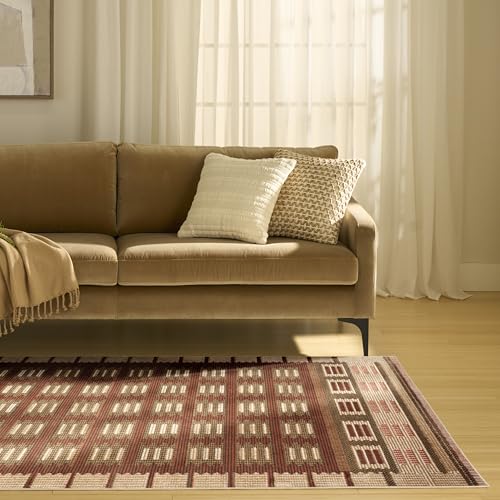 Tapete decorativo Nourison Nordic 5' x 7' Rust