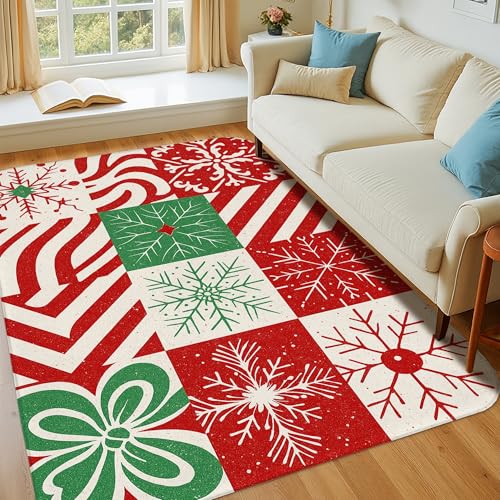 Tapis flocon de neige rectangulaire 1,2x1,8m antidérapant pour salon