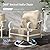 SUNSHINE VALLEY 6 Piece Metal Outdoor Patio Furniture Set, Patio Conversation Set 1 3-Seater Sofa, 2 Fixed Sofa, 2 Swivel Chair with 5.75" Thick Cushion & Coffee Table White Backyard Furniture, Beige