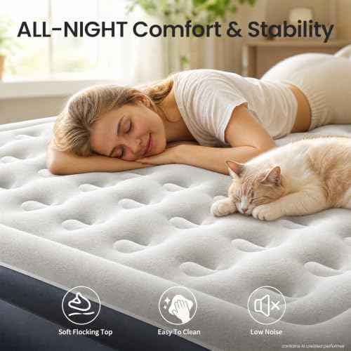 Image of OlarHike 20 inch H Cal King Air Mattress with Built in Pump,Family Size, 850lb