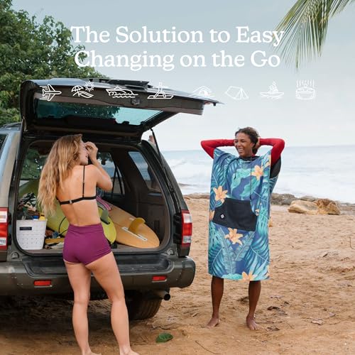 Image of Nomadix Changing Poncho - Quick Dry & Absorbent Hooded Surf & Swim Poncho - Sewn Sides for Private Changing - Front Pocket Storage - Made from Post-Consumer Recycled Materials