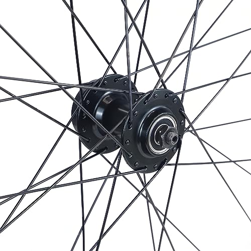 26/27.5/29 Inch Bicycle Wheelset - 14Gx32H Spokes with ED Brass Nipples - 100mm Front/135mm Rear QR Hubs - 6-Bolt Disc Brake Compatible Release for 6-9 Speed Bikes (Front, 26 inch)